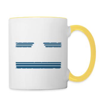 geek green flower power dove of peace humor - Tasse zweifarbig - Weiß/Gelb - Rechts