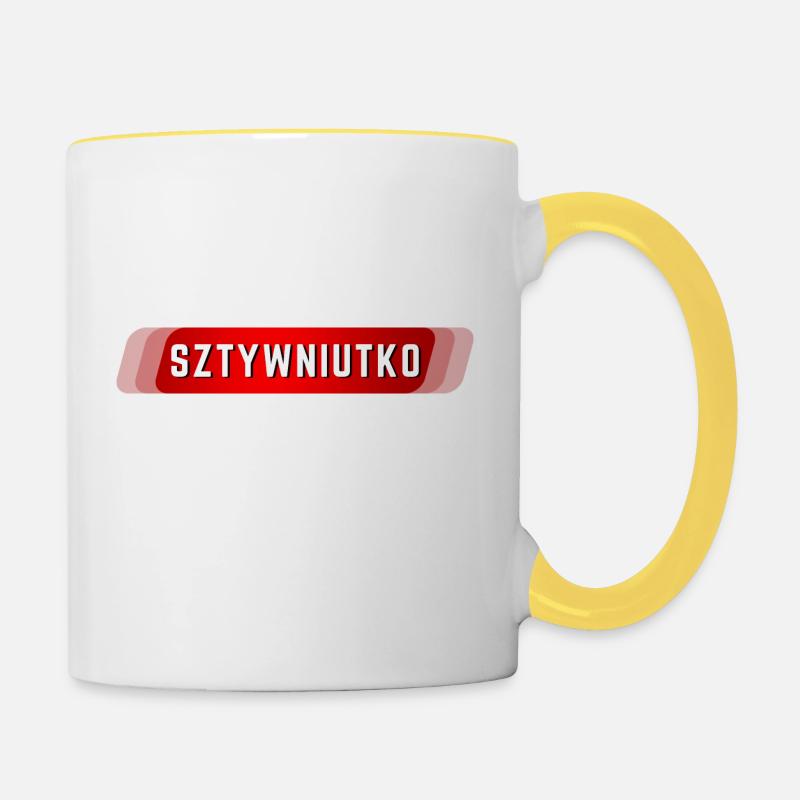 Raide - Mug contrasté - blanc/jaune