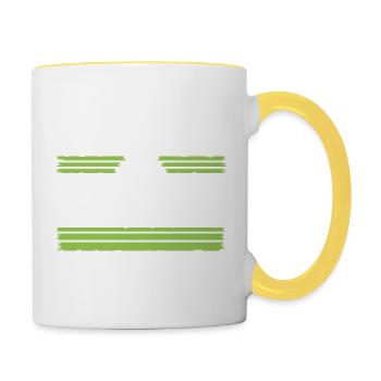 gift idea present gift heart dove of peace jokes - Tasse zweifarbig - Weiß/Gelb - Rechts