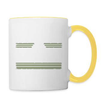 peace symbol dove of peace gift idea 1960s quote - Tasse zweifarbig - Weiß/Gelb - Rechts