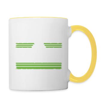 hippy global peace present funky love statement - Contrasting Mug - white/yellow - Right