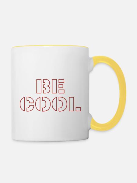 Be cool - Tasse zweifarbig - Weiß/Gelb