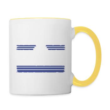 quote peace symbol gift idea bday dove of peace - Tasse zweifarbig - Weiß/Gelb - Rechts