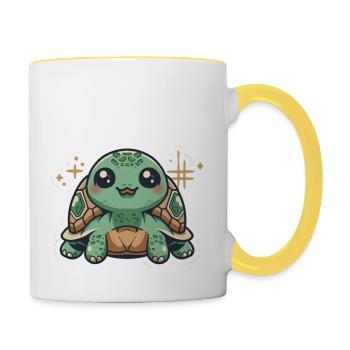 Turtle Lover - Contrasting Mug - white/yellow - Right