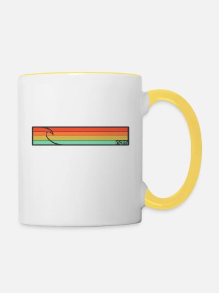 ridm surf stripes - Tasse zweifarbig - Weiß/Gelb
