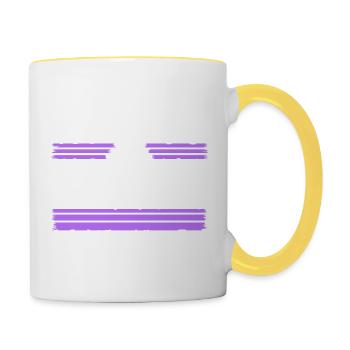 gift idea sayings disarmament pride 1960s love - Tasse zweifarbig - Weiß/Gelb - Rechts