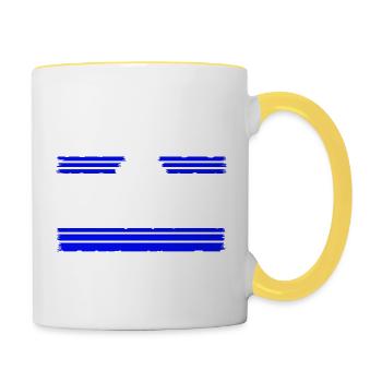 birthday present gift statement peace sign - Tasse zweifarbig - Weiß/Gelb - Rechts