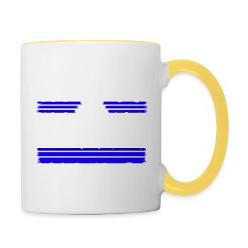 bday gift idea child humor funky joke sayings - Contrasting Mug - white/yellow - Right