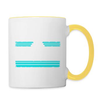 citation drôle symbole de paix génial mouvement de paix - Mug contrasté - blanc/jaune - Droite