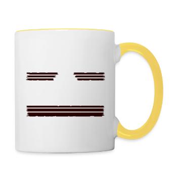 statement geek jokes bird love 1960s present - Tasse zweifarbig - Weiß/Gelb - Rechts