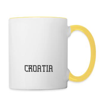 Split Kroatien Fußball Fußball Dalmatien Tourismus - Tasse zweifarbig - Weiß/Gelb - Rechts