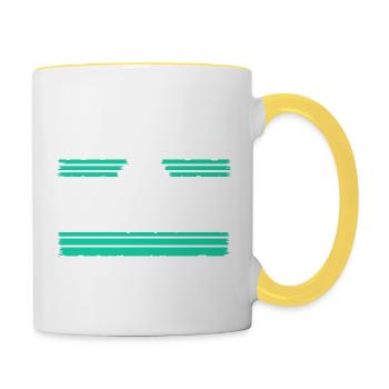 Mouvement de paix cool heureux drôle cadeau dictons drôles - Mug contrasté - blanc/jaune - Droite