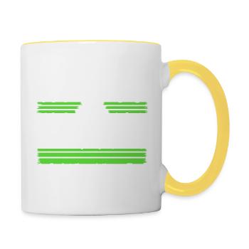 hippie bday happy funky present quote humor geek - Tasse zweifarbig - Weiß/Gelb - Rechts