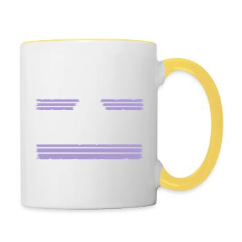 Happy 60s Hippy Funny Sayings Hippie Festival - Contrasting Mug - white/yellow - Right