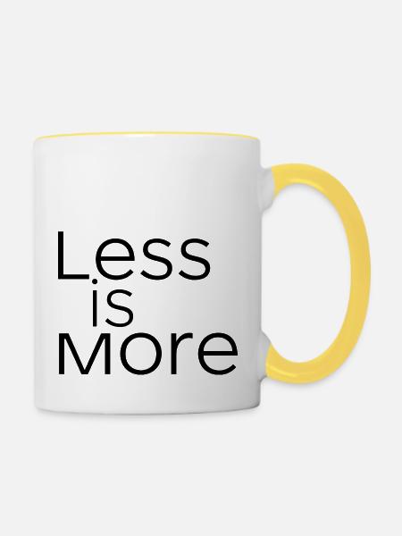 WENIGER IST MEHR - Tasse zweifarbig - Weiß/Gelb