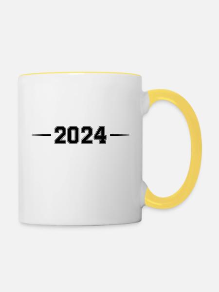 2024 - Tasse zweifarbig - Weiß/Gelb