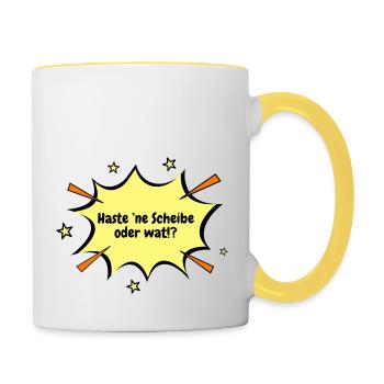 Berlin Haste ’ne Scheibe oder wat!? - Tasse zweifarbig - Weiß/Gelb - Rechts