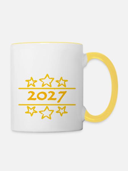2027 - Tasse zweifarbig - Weiß/Gelb