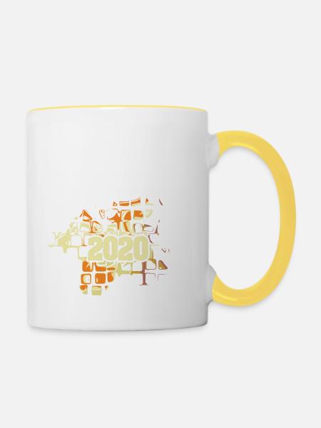 2020 - Tasse zweifarbig - Weiß/Gelb