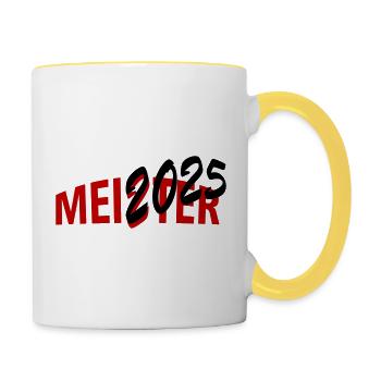 Meister 2025 Meisterschaft - Tasse zweifarbig - Weiß/Gelb - Rechts