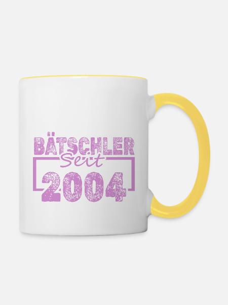 Single 2004 - Tasse zweifarbig - Weiß/Gelb