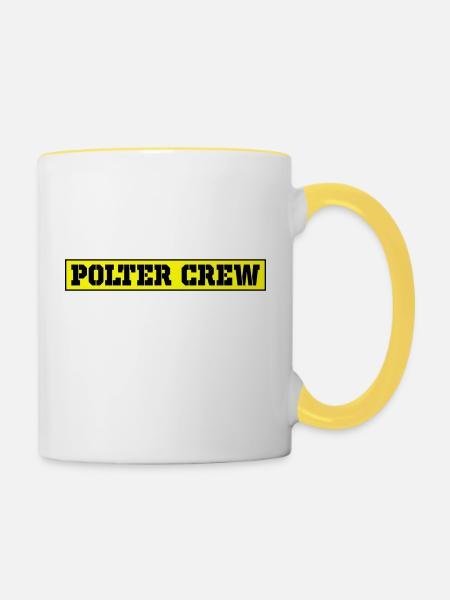 Polter Crew Polterabend - Tasse zweifarbig - Weiß/Gelb