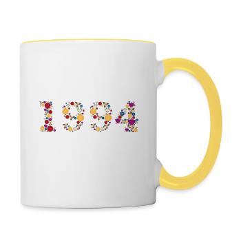 Fleurs 1994 - Mug contrasté - blanc/jaune - Droite