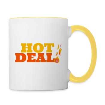 Lebendige Feuerdrachen-Stammeskunst - Tasse zweifarbig - Weiß/Gelb - Rechts