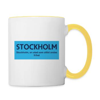 Stockholm City Symbol Design - Contrasting Mug - white/yellow - Right