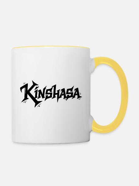 Kinshasa - Tasse zweifarbig - Weiß/Gelb