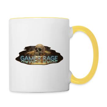 Gamer Rage Skull - Contrasting Mug - white/yellow - Right