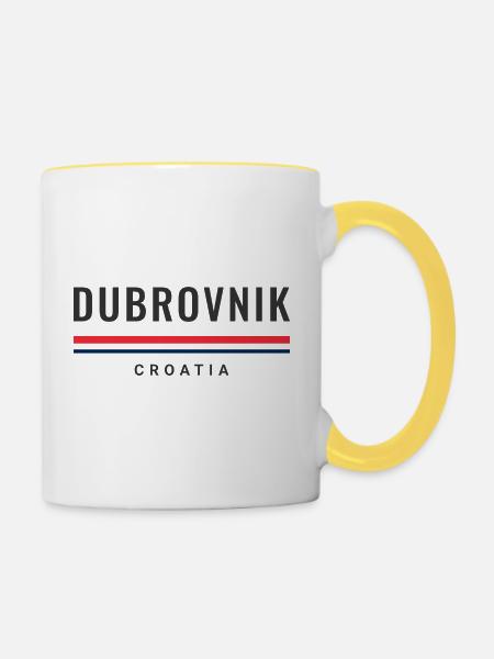 Stadt Dubrovnik, Kroatien - Tasse zweifarbig - Weiß/Gelb