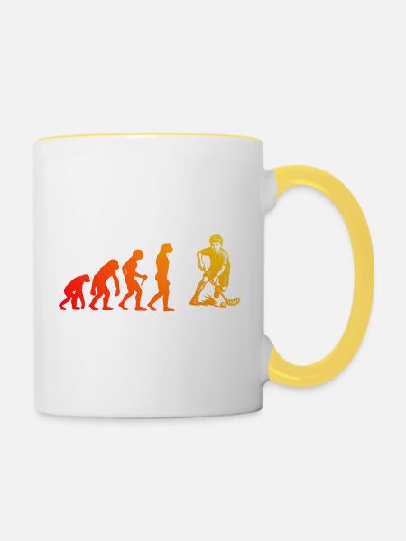 Floorball Stil für jeden Anlass - Tasse zweifarbig - Weiß/Gelb