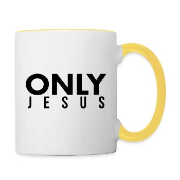 Only Jesus - Contrasting Mug - white/yellow - Right