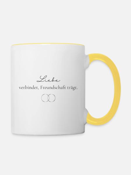 Trauzeugin Freundschaft - Tasse zweifarbig - Weiß/Gelb