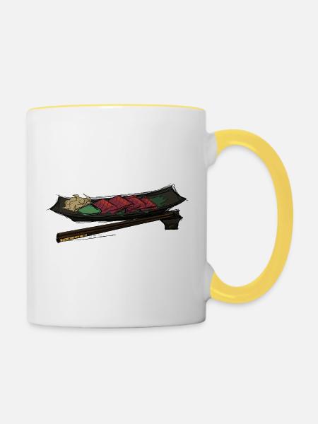 Sashimi King - Tasse zweifarbig - Weiß/Gelb