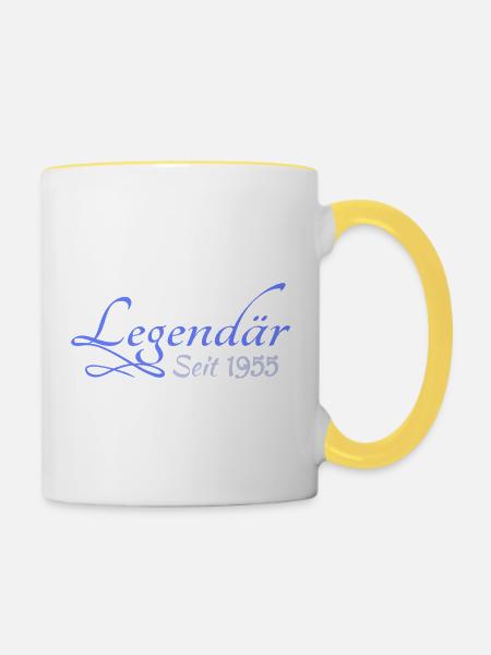 Heldin 1955 - Tasse zweifarbig - Weiß/Gelb