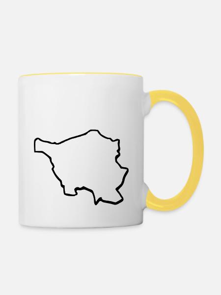 Saarland - Tasse zweifarbig - Weiß/Gelb