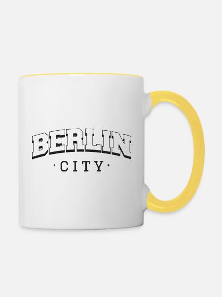 Berlin City - Tasse zweifarbig - Weiß/Gelb