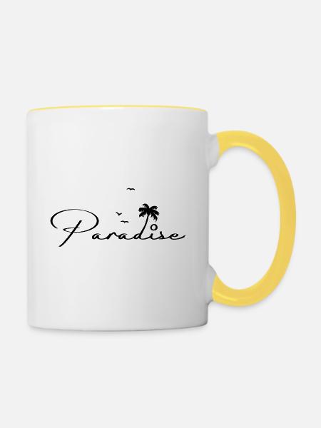 Paradise - Tasse zweifarbig - Weiß/Gelb