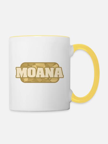Moana als Bio - Tasse zweifarbig - Weiß/Gelb