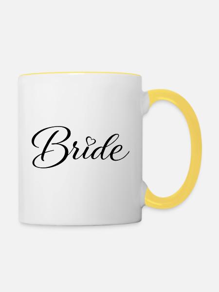 Bride - Tasse zweifarbig - Weiß/Gelb