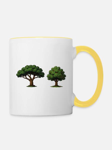 Baumduo Apfelbaum im Gleichgewicht - Tasse zweifarbig - Weiß/Gelb