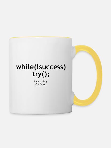 FUTUARE_BLACK - Tasse zweifarbig - Weiß/Gelb