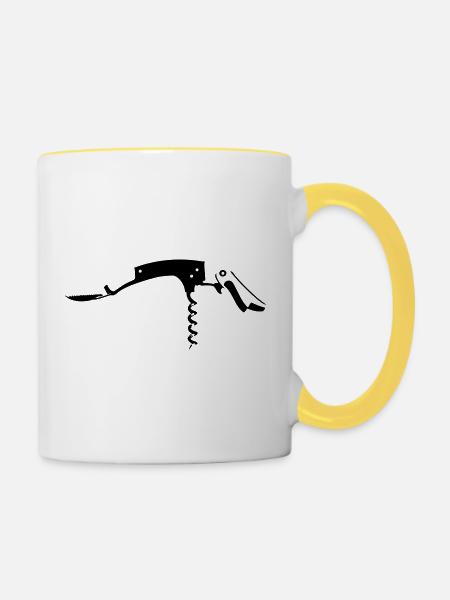 Kellnermesser - Tasse zweifarbig - Weiß/Gelb