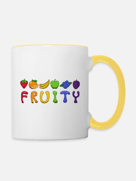 fruchtig - Tasse zweifarbig - Weiß/Gelb