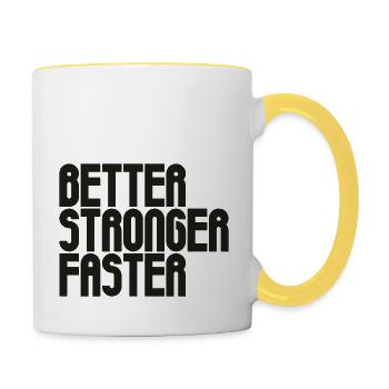 Better, Stronger, Faster - Contrasting Mug - white/yellow - Right