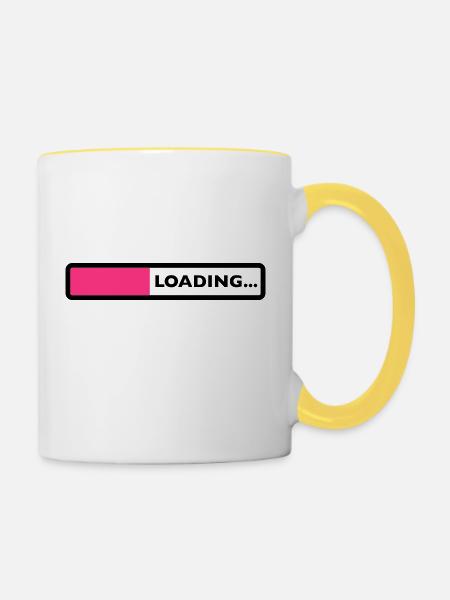 loading laden computer warten ladebalken - Tasse zweifarbig - Weiß/Gelb