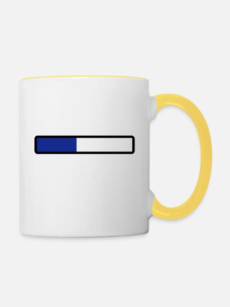 loading laden computer warten - Tasse zweifarbig - Weiß/Gelb