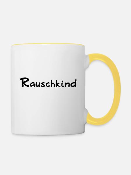 Rauschkind - Österreich - Tasse zweifarbig - Weiß/Gelb